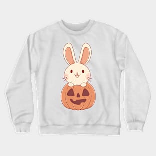 cute bunny in pumpkin Crewneck Sweatshirt